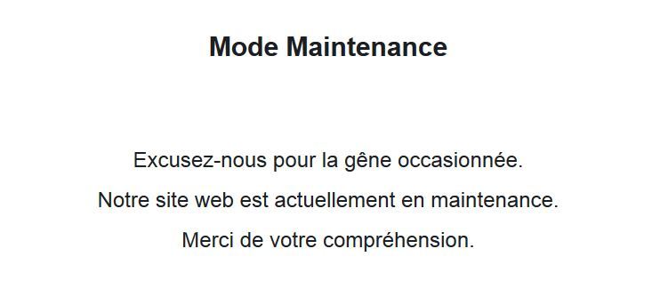 Maintenance en cours